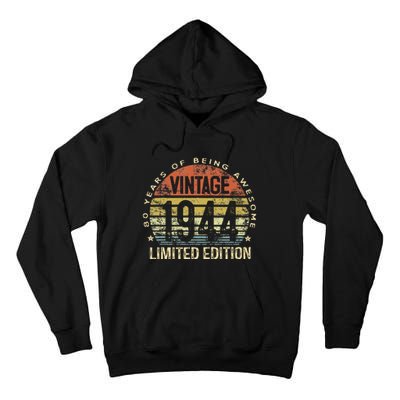 Funny 80 Year Old Gifts Vintage 1944 Limited Edition 80th Birthday Tall Hoodie