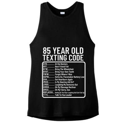 Funny 85 Year Old Texting Code Birthday Ladies PosiCharge Tri-Blend Wicking Tank