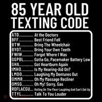 Funny 85 Year Old Texting Code Birthday Flexfit Unipanel Trucker Cap
