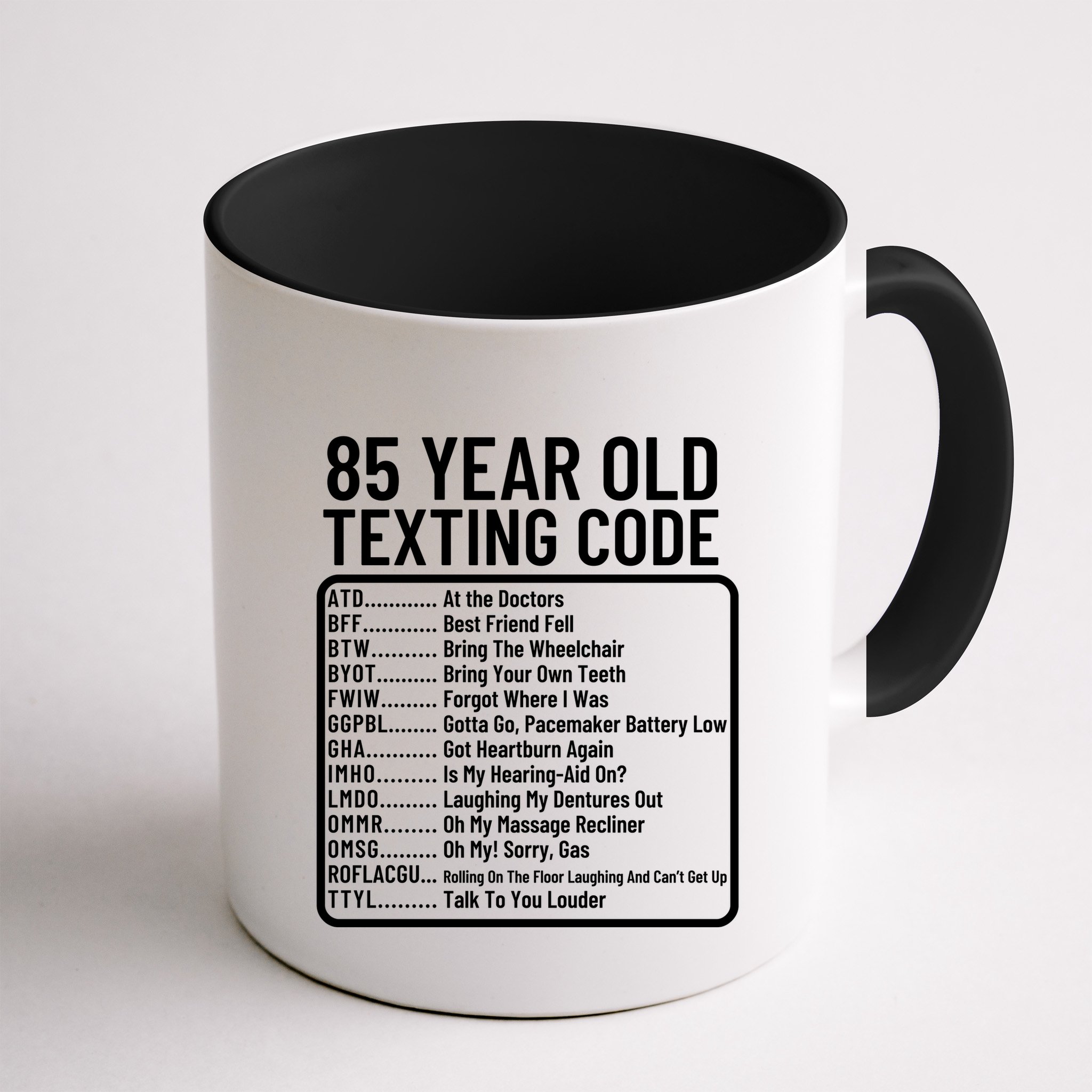 Funny 85 Year Old Texting Code Birthday Mug