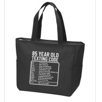 Funny 85 Year Old Texting Code Birthday Zip Tote Bag