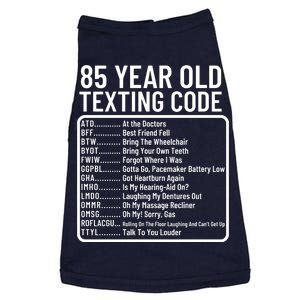 Funny 85 Year Old Texting Code Birthday Doggie Tank