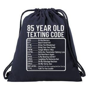 Funny 85 Year Old Texting Code Birthday Drawstring Bag