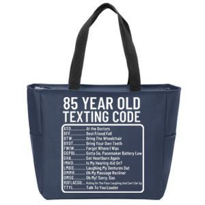 Funny 85 Year Old Texting Code Birthday Zip Tote Bag