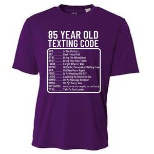 Funny 85 Year Old Texting Code Birthday Cooling Performance Crew T-Shirt