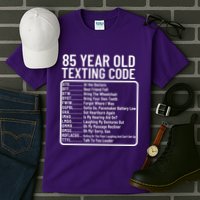 Funny 85 Year Old Texting Code Birthday Tall T-Shirt
