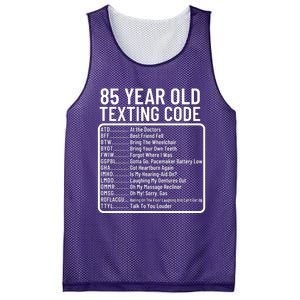 Funny 85 Year Old Texting Code Birthday Mesh Reversible Basketball Jersey Tank