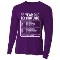 Funny 85 Year Old Texting Code Birthday Cooling Performance Long Sleeve Crew