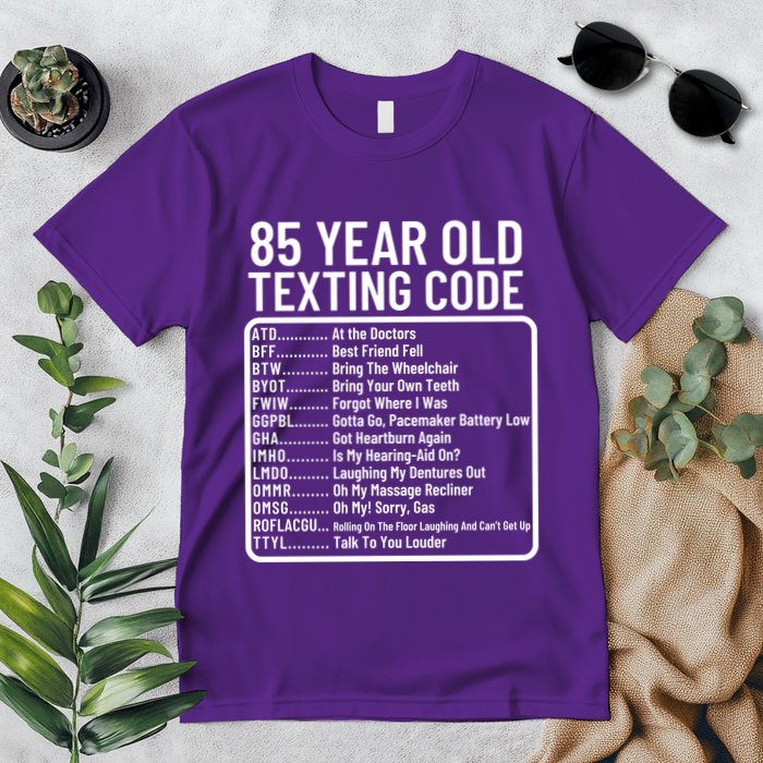 Funny 85 Year Old Texting Code Birthday Premium T-Shirt