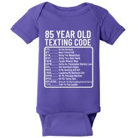Funny 85 Year Old Texting Code Birthday Baby Bodysuit