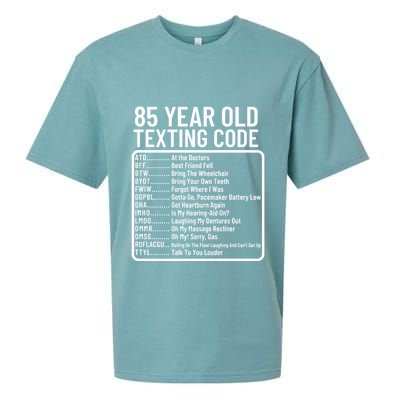 Funny 85 Year Old Texting Code Birthday Sueded Cloud Jersey T-Shirt