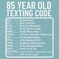 Funny 85 Year Old Texting Code Birthday Sueded Cloud Jersey T-Shirt