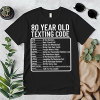 Funny 80 Year Old Texting Code Birthday Premium T-Shirt