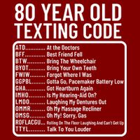 Funny 80 Year Old Texting Code Birthday Hoodie
