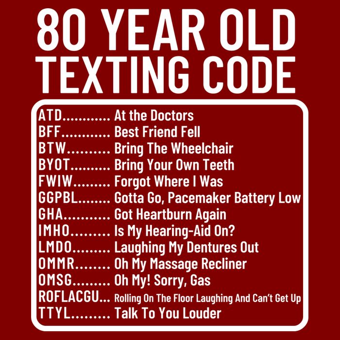 Funny 80 Year Old Texting Code Birthday Mousepad