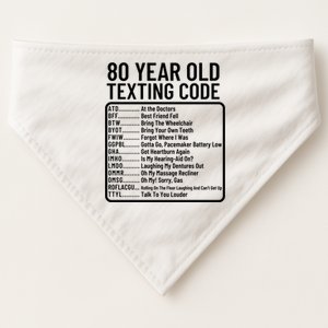 Funny 80 Year Old Texting Code Birthday USA-Made Doggie Bandana