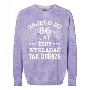 Funny 86 Years Old Birthday Polish Design Gift Colorblast Crewneck Sweatshirt