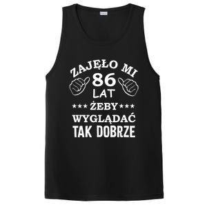 Funny 86 Years Old Birthday Polish Design Gift PosiCharge Competitor Tank