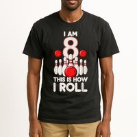 Funny 8 Year Old Bowling Party 8th Birthday Is How I Roll 1 Tall T-Shirt