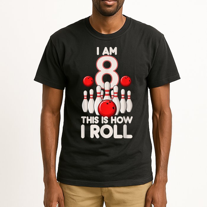 Funny 8 Year Old Bowling Party 8th Birthday Is How I Roll 1 Tall T-Shirt