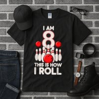 Funny 8 Year Old Bowling Party 8th Birthday Is How I Roll 1 Tall T-Shirt