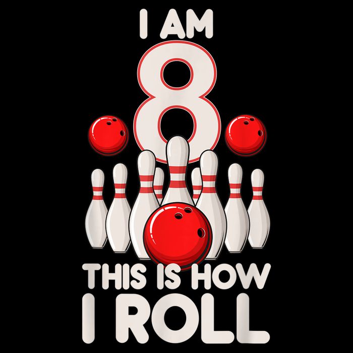 Funny 8 Year Old Bowling Party 8th Birthday Is How I Roll 1 Flatbill Hat