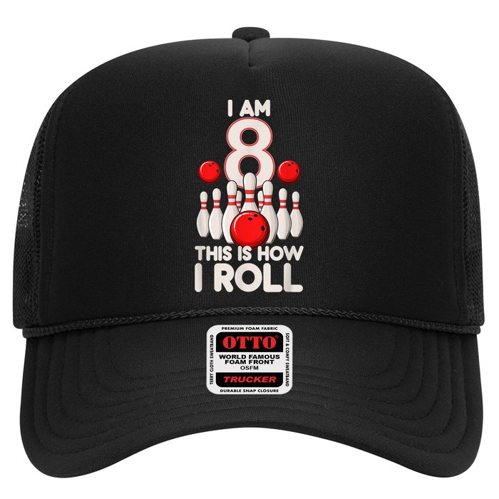Funny 8 Year Old Bowling Party 8th Birthday Is How I Roll 1 Hat