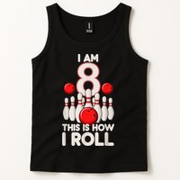 Funny 8 Year Old Bowling Party 8th Birthday Is How I Roll 1 Tank Top