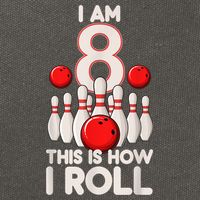 Funny 8 Year Old Bowling Party 8th Birthday Is How I Roll 1 Cotton Canvas Backpack