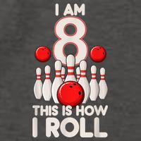 Funny 8 Year Old Bowling Party 8th Birthday Is How I Roll 1 Vector Backpack