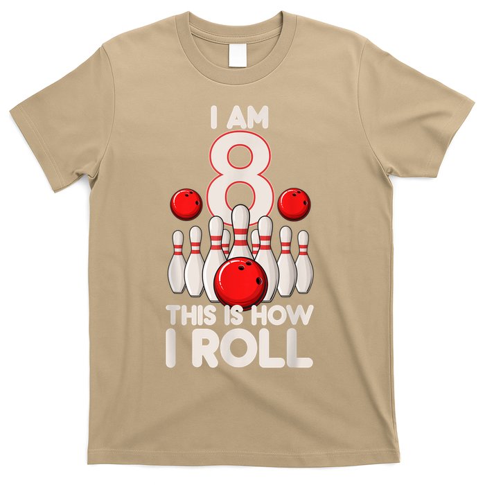 Funny 8 Year Old Bowling Party 8th Birthday Is How I Roll 1 T-Shirt