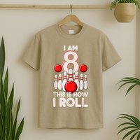 Funny 8 Year Old Bowling Party 8th Birthday Is How I Roll 1 T-Shirt