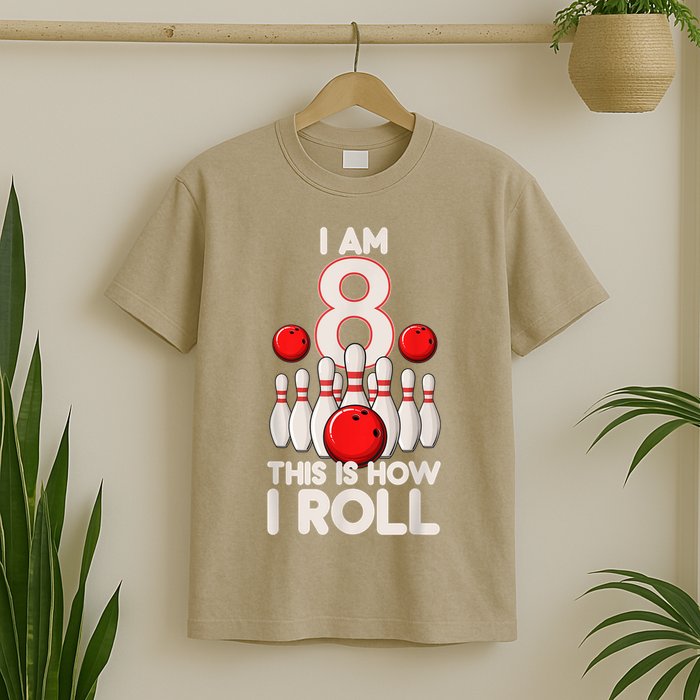 Funny 8 Year Old Bowling Party 8th Birthday Is How I Roll 1 T-Shirt