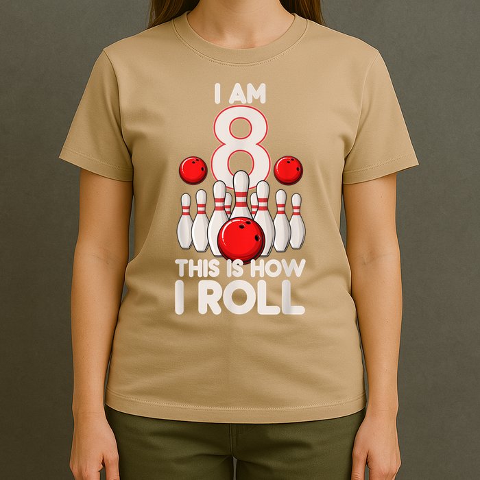 Funny 8 Year Old Bowling Party 8th Birthday Is How I Roll 1 T-Shirt