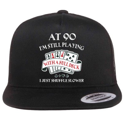 Funny 90th Birthday Gag Gift for 90 Year Old Playing Cards Flatbill Hat