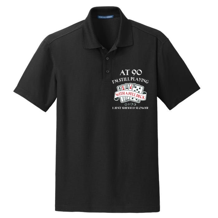 Funny 90th Birthday Gag Gift for 90 Year Old Playing Cards Dry Zone Grid Polo