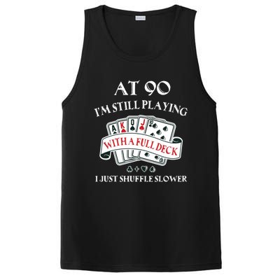 Funny 90th Birthday Gag Gift for 90 Year Old Playing Cards PosiCharge Competitor Tank