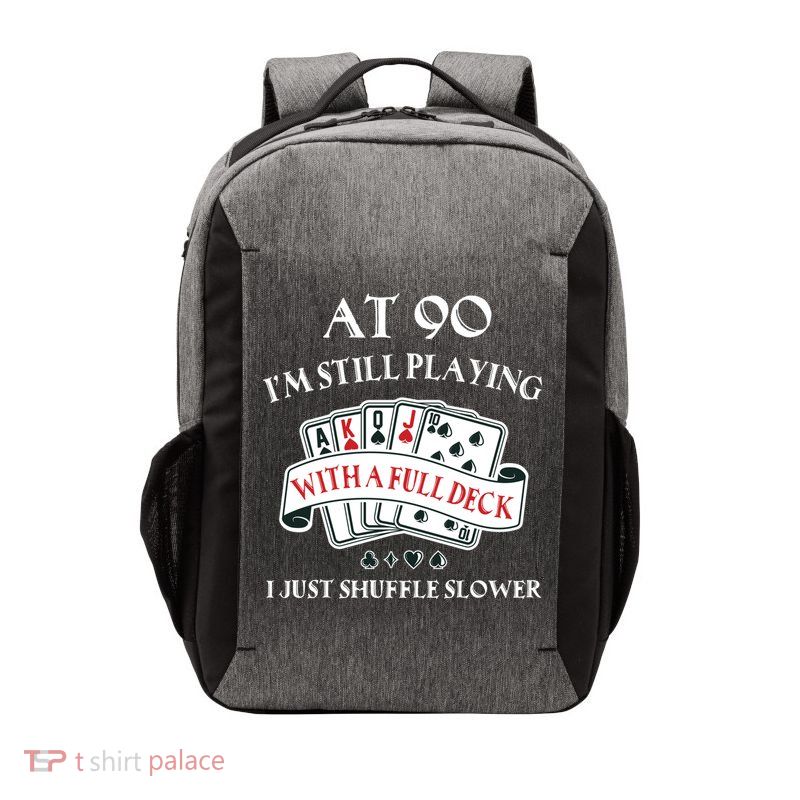 Funny 90th Birthday Gag Gift for 90 Year Old Playing Cards Vector Backpack
