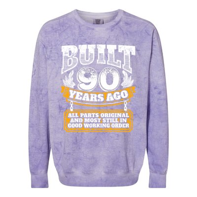 Funny 90th Birthday Gift BDay Gift Saying Age 90 Year Joke Colorblast Crewneck Sweatshirt