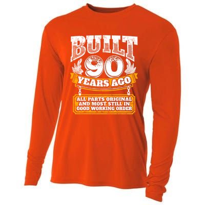 Funny 90th Birthday Gift BDay Gift Saying Age 90 Year Joke Cooling Performance Long Sleeve Crew