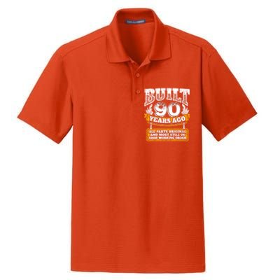 Funny 90th Birthday Gift BDay Gift Saying Age 90 Year Joke Dry Zone Grid Polo