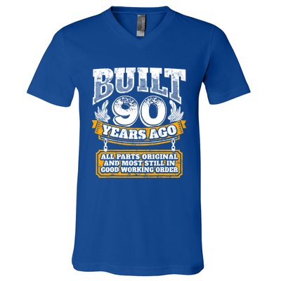 Funny 90th Birthday Gift BDay Gift Saying Age 90 Year Joke V-Neck T-Shirt