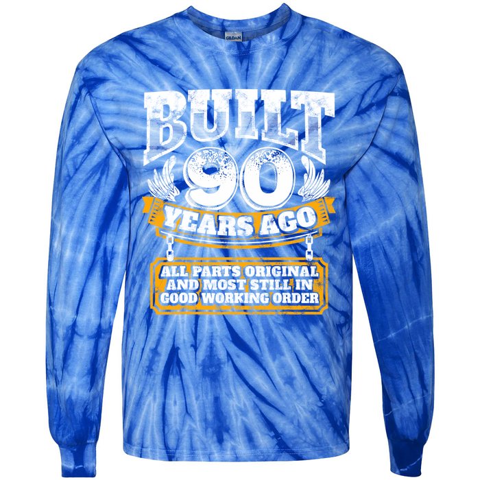 Funny 90th Birthday Gift BDay Gift Saying Age 90 Year Joke Tie-Dye Long Sleeve Shirt