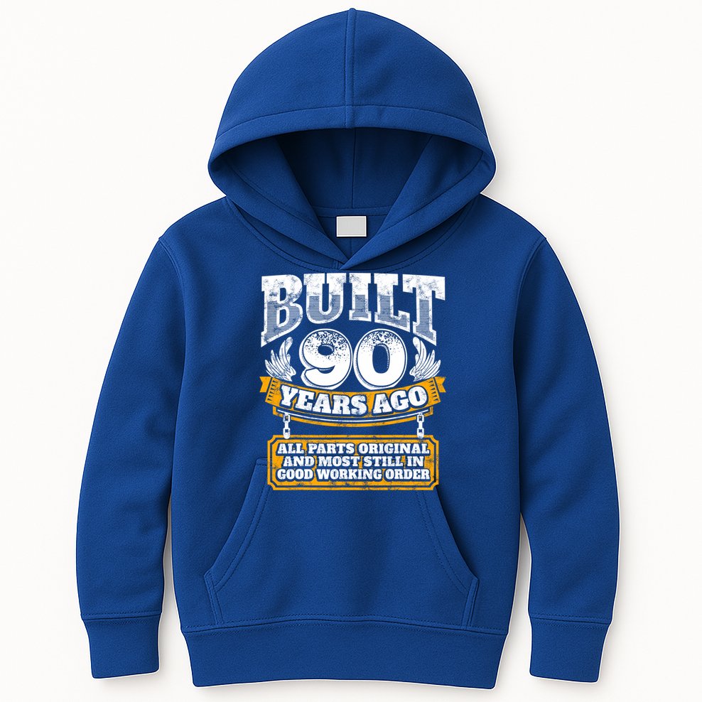 Funny 90th Birthday Gift BDay Gift Saying Age 90 Year Joke Kids Hoodie