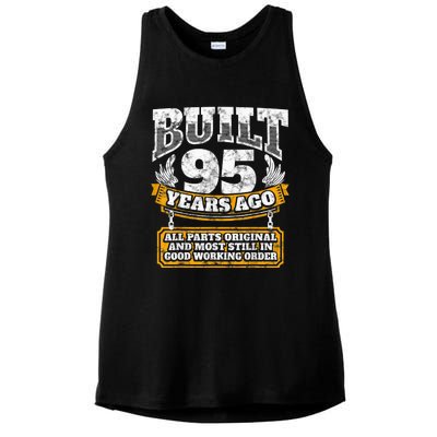 Funny 95th Birthday Present Shirt B-Day Gift Saying Age 95 Year Joke Ladies PosiCharge Tri-Blend Wicking Tank