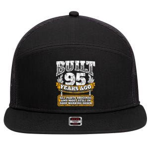 Funny 95th Birthday Present Shirt B-Day Gift Saying Age 95 Year Joke 7 Panel Mesh Trucker Snapback Hat