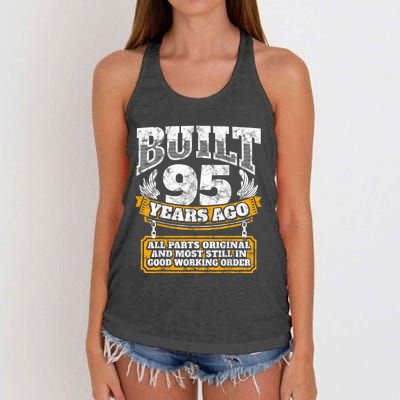 Funny 95th Birthday Present Shirt B-Day Gift Saying Age 95 Year Joke Women's Knotted Racerback Tank