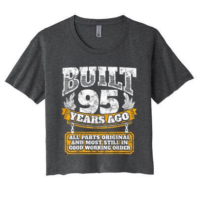 Funny 95th Birthday Present Shirt B-Day Gift Saying Age 95 Year Joke Women's Crop Top Tee