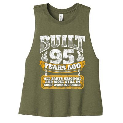 Funny 95th Birthday Present Shirt B-Day Gift Saying Age 95 Year Joke Women's Racerback Cropped Tank