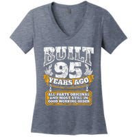 Funny 95th Birthday Present Shirt B-Day Gift Saying Age 95 Year Joke Women's V-Neck T-Shirt